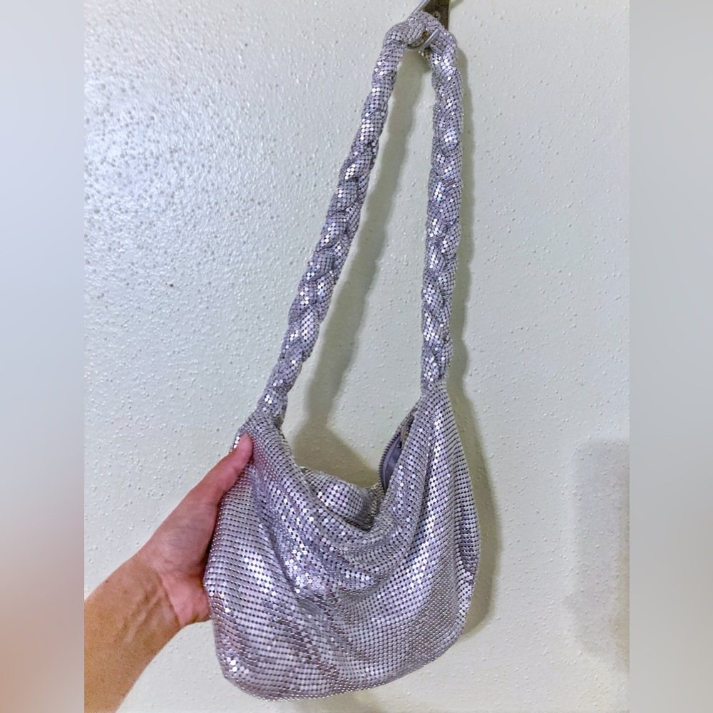 Zara nwot sparkly Silver Shoulder Bag - Picture 3 of 4